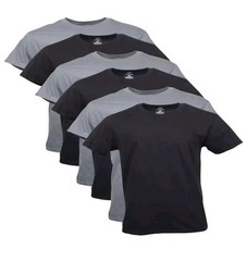 Men’s George Assorted Crew Neck Moisture Wicking T’s, 6-Pack (2 black & 4 greys)