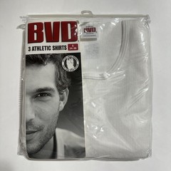 Vintage 90s BVD Athletic Tank Top Sleeveless Shirt In White 3 Pack Deadstock S