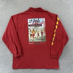 Vintage Marine Corps Marathon Shirt Mens Large Red Long Sleeve 90s Military USA