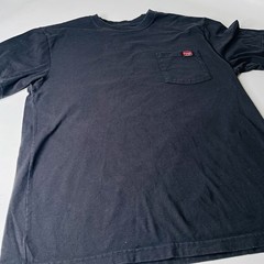 Wrangler Workwear Black Pocket T-Shirt Cotton Knit Crew Neck Short Sleeve L