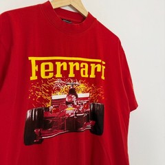 Vintage 90s Ferrari Formula 1 F1 Racing Tee Shirt Car Automotive Nascar Red