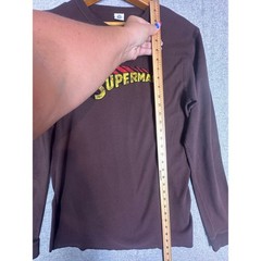 Vintage Y2K Superman Graphic Thermal Shirt Medium Brown DC Comics 2006