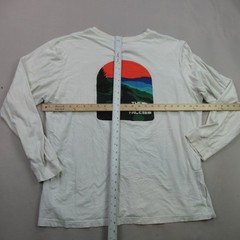 The North Face Men’s XXL Long Sleeve T-Shirt White Green Logo Graphic Tee Cotton