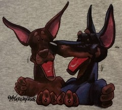 Doberman Pinschers T-shirt Mens Gray Short Sleeve Cotton Blend Size XL New