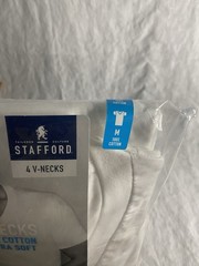 Stafford Ultra Soft 100% Cotton 2-Pack V-Neck T-Shirt Men’s Size M – READ