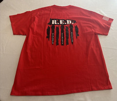 Nine Line T Shirt Adult Red Text Logo Police Support Has Misprint 2 Side 3XL
