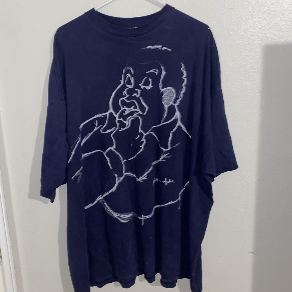 FUBU The Collection Fat Albert Graphic Tees Navy Cotton Crew Neck 4XL Made USA