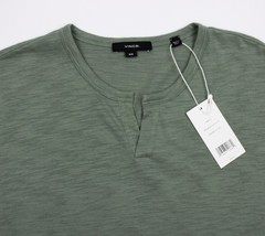 Vince Slub Henley T-Shirt Mens M Green Short Sleeve 100% Cotton Jersey NWT
