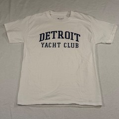 Champion Detroit Yacht Club Graphic T-Shirt White Cotton Mens M T425 WH Nautical