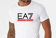 Emporio Armani White Men’s cotton T-Shirt EA Round Neck,Size M*L*XL*XXL,XXXL