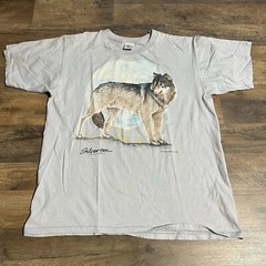 VTG 80s Habitat Softwear Silverton Colorado Wolf Moon Cal Cru T-shirt Adult XL