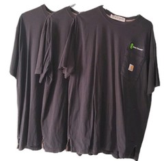 Lot Of 3 Carhartt Mens XL Blue Pocket Crewneck T- Shirt Work Uniform Rental