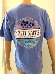 Salty Sam’s T-Shirt Mens Small Fort Myers Beach Cotton Unisex Blue Made In India