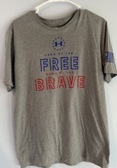 Under Armour Land Of The Free Home Of The Brave T-Shirt Size MD/M/M