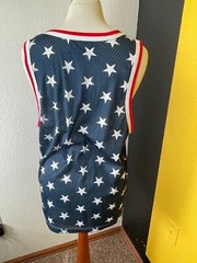 No Boundaries Mens Shirt Medium 38-40 Stretch Active Red White Blue Stars