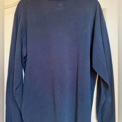 Carhartt USA Flag Logo Long Sleeve T-Shirt Medium Relaxed Fit Navy Made in USA