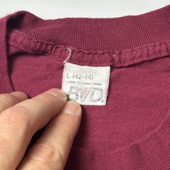 VTG BVD Shirt Mens Large Maroon Pocket Crewneck USA Single Stitch Selvedge