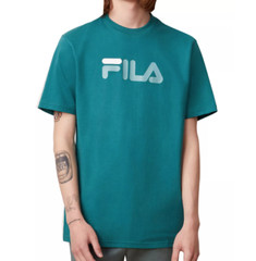 FILA T Shirt Mens Medium Short Sleeve Eagle Graphic Crew Neck Tee Pacific Green