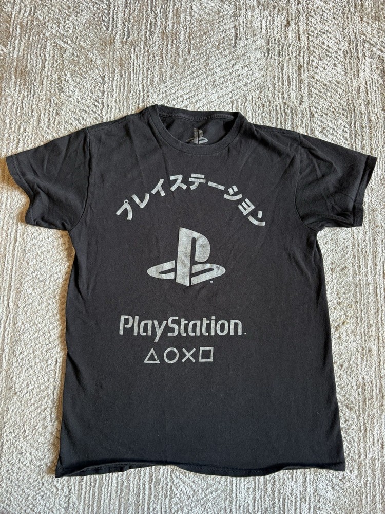 Playstation Sony Logo Japanese Kanji Gamer Officially Licensed Adult T Shirt S