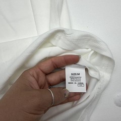 JMIERR Shirt Mens Medium White Henley Tee Ribbed Knit Stretch Curved Hem