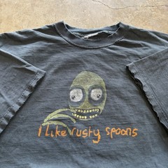 Vintage OG Youtube Salad Fingers i like rusty spoons faded T Shirt Y2K 2000s XL