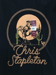 Chris Stapleton Mens Black Graphic Print T-Shirt Top Cotton Country NWT