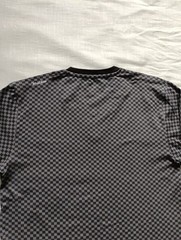 Maceoo Shirt Mens 3 Medium V-Neck Jacquard Square Grey Flip Cuff Roll-up Sleeve
