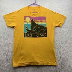 Disney The Lion King T-Shirt Unisex Adult Medium M Yellow Simba Rafiki Logo