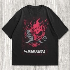 Cyberpunk Samurai Shirt, Anime T-shirt, Oni mask Shirt, Anime Shirt, Manga Anime