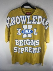 Supreme Overprint T Shirt Knowledge Reigns Supreme Slub Top Tee XL SS24 Gold