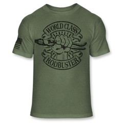 World Class Rodbuster US Military Arm Flag Rebar Worker Soft Blend Shirt – A76