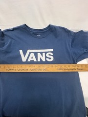 VANS Short Sleeve Cotton T-Shirt Mens M With White Vans Logo Blue