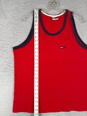 Tommy Hilfiger Jeans Shirt Adult Large Red Tank Sleeveless Scoop Nec Cotton READ