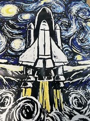 Shein Men Rocket & Letter Graphic Tee Round Neck Size Medium (38)