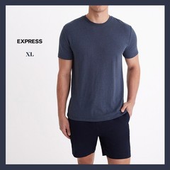 NWT – EXPRESS Men’s Navy Linen-Blend Pocket Short Sleeve Shirt Sz XL – $38