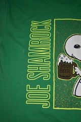 VTG 1990s Snoopy St Patricks Day Joe Shamrock Single Stitch Peanuts Green USA L
