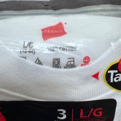 Hanes Men White Short Sleeve Crew Neck T-Shirts 3 Pack Size L