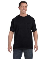 5 PACK OF Hanes Men 6.1 oz Preshrunk Cotton Short Sleeves Pocket T-Shirt – H5590
