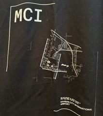 Black Kansas City International Airport Map TShirt Daily Drop Unisex Size Large