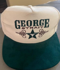 RARE Vintage George Strait Forest Green & Maroon Lettering w/Leather Bill