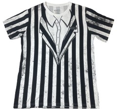 Beetlejuice All Over Print Tee Size XL Striped NWOT Warner Bros