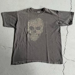 Mossimo Suply Skull Graphic T Shirt Grunge Punk Word Art Tee Black Size Large
