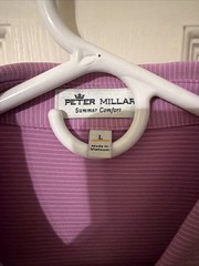 Peter Millar Men’s Summer Comfort Polo Pink Large Short Sleeve Striped