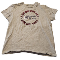 Aeropostale Mens Short Sleeve Large Gray and Red Cotton T-Shirt