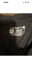 Carhartt Mens 2XL Loose Fit Henley Pocket T-Shirt Charcoal Heather Grey