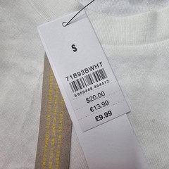 Topman Men’s Oversized T Shirt Size S White Short Sleeve Cotton Casual Tee Top