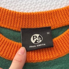 Paul Smith Wool Sweater M Casual Formal Logo Green Used Japan For 14+