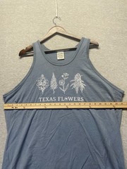ComfortWash by Hanes Tank Top Men 2XL Slate Blue Graphic Texas Flowers Ring Spun