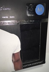 SEAN JOHN 3 Pack MENS CREW NECK T-SHIRTS BLACK Cotton Essentials Sz M NWT