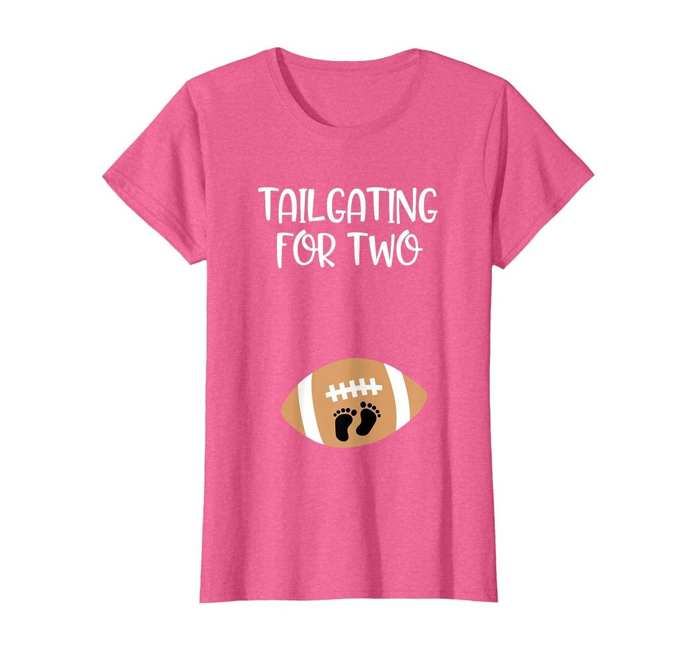 Tailgating for Two Football Game Day Pregnant Expecting Mom T-Shirt, Women, P…